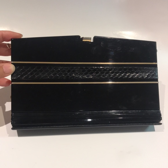 Vintage acrylic and snakeskin purse - Picture 3 of 7